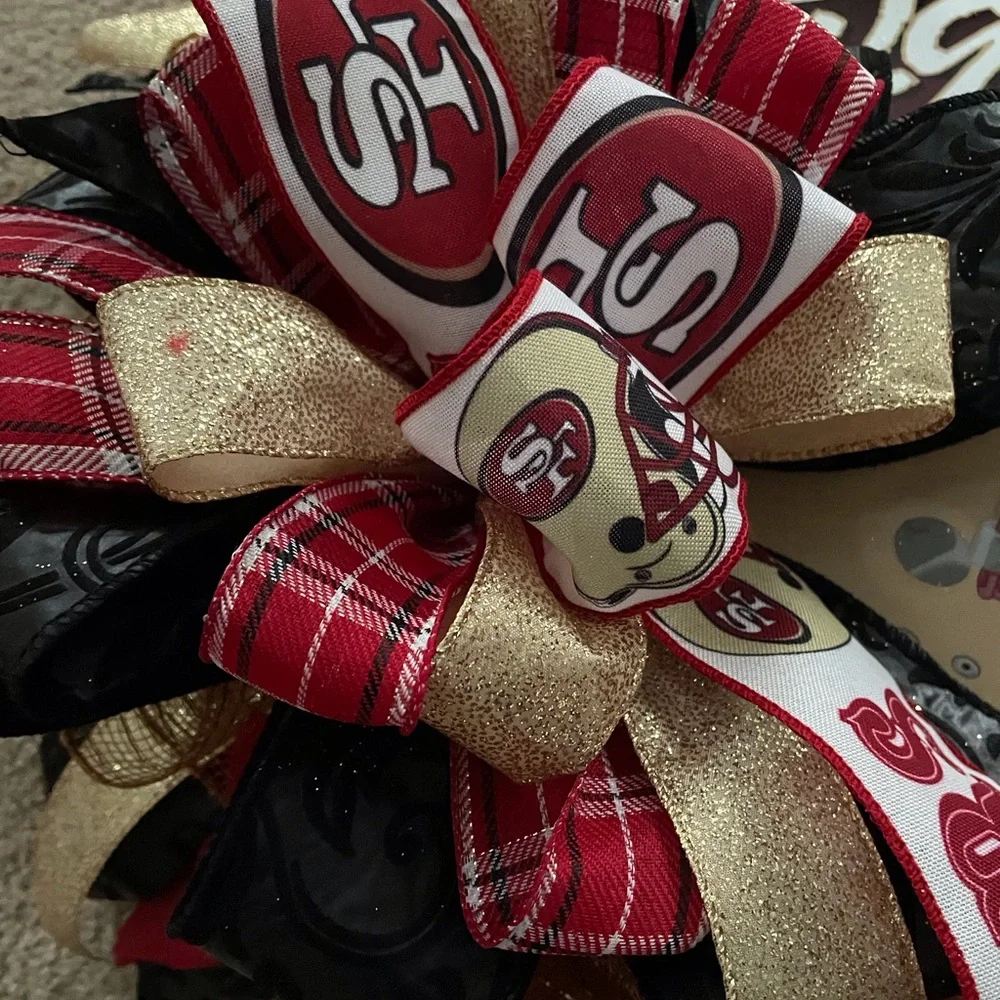 San Francisco 49ers Sport Wreath with Red and Gold Accents